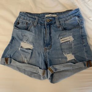 Distressed Denim Shorts